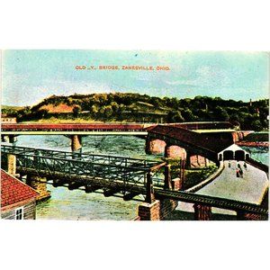 Zanesville Ohio Covered Timber Y Bridge Postcard Travel Souvenir Unposted